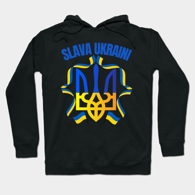 Slava Ukraini, Glory To Ukraine, I Stand With Ukraine Hoodie by Coralgb